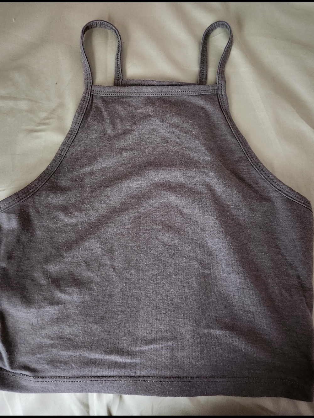 H&M Ribbed High-Neck Crop Tank — Gray - Picture 2 of 2